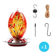 Load image into Gallery viewer, Hummingbird Feeder Hand Blown Glass