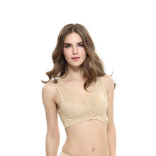 Load image into Gallery viewer, Women's Plus Size Lace Wide Straps Wireless Bra Front Closure Push Up Bras