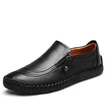 Load image into Gallery viewer, Men Hand Stitching Zipper Slip-ons Leather Shoes
