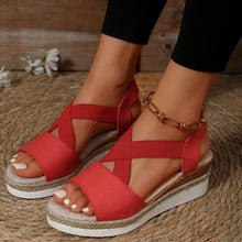 Load image into Gallery viewer, Summer Flat Wedge Heel Fish Mouth Casual Women&#39;s Sandals
