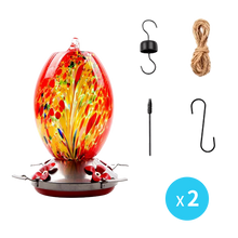 Load image into Gallery viewer, Hummingbird Feeder Hand Blown Glass
