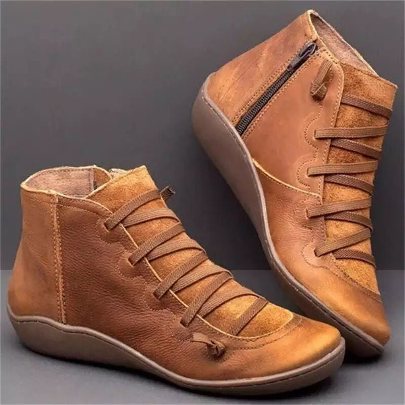 Vintage Strappy Ankle Boots for Women