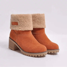 Load image into Gallery viewer, Women&#39;s Chunky Heel Round Toe Snow Boots
