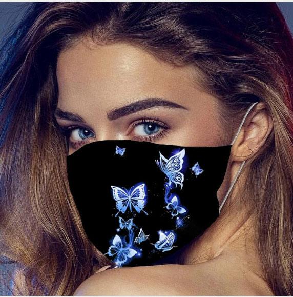 3PCs Masks Glow Butterfly Dustproof Mouth Mask Breathable facial mask