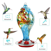 Load image into Gallery viewer, Hand Blown Glass Hummingbird Feeder - 25 Ounces
