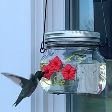 Load image into Gallery viewer, Mason Jar Hummingbird Feeder
